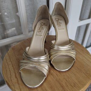 Gold leather heels